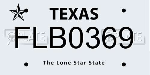FLB0369 Texas License Plate