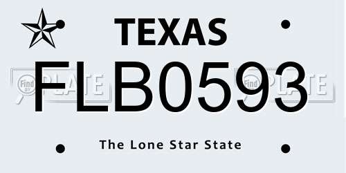 FLB0593 Texas License Plate