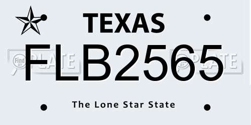 FLB2565 Texas License Plate