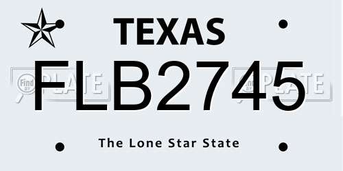 FLB2745 Texas License Plate