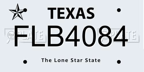 FLB4084 Texas License Plate