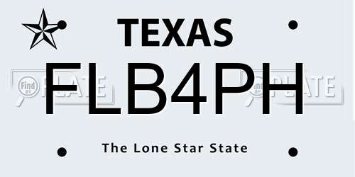 FLB4PH Texas License Plate