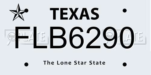 FLB6290 Texas License Plate