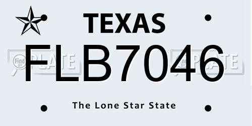 FLB7046 Texas License Plate