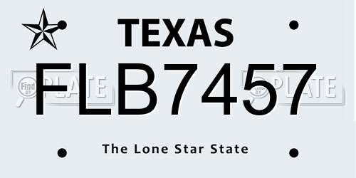 FLB7457 Texas License Plate
