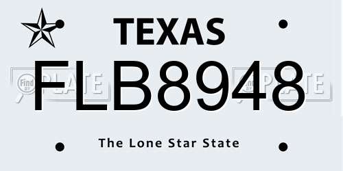FLB8948 Texas License Plate