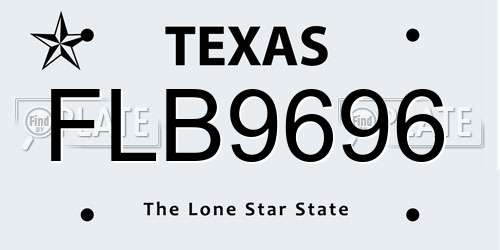 FLB9696 Texas License Plate