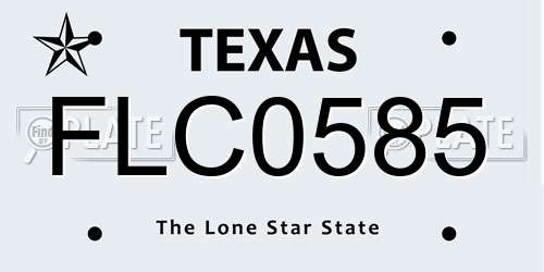 FLC0585 Texas License Plate