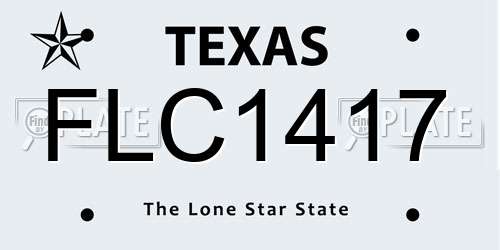 FLC1417 Texas License Plate