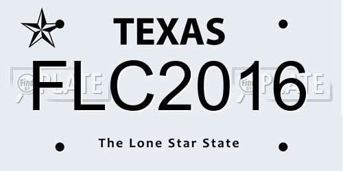 FLC2016 Texas License Plate