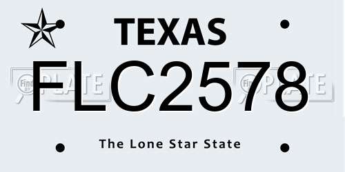 FLC2578 Texas License Plate