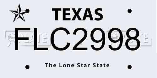 FLC2998 Texas License Plate