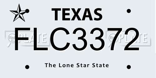FLC3372 Texas License Plate