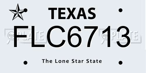 FLC6713 Texas License Plate