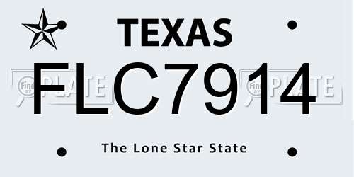 FLC7914 Texas License Plate