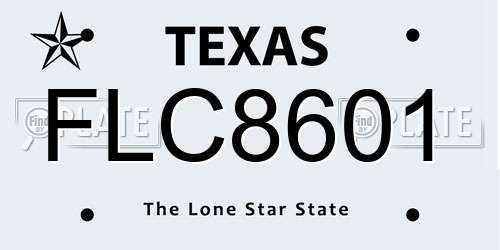 FLC8601 Texas License Plate