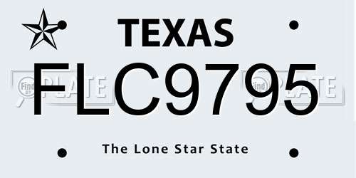 FLC9795 Texas License Plate