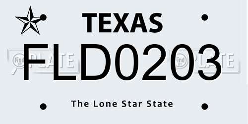 FLD0203 Texas License Plate