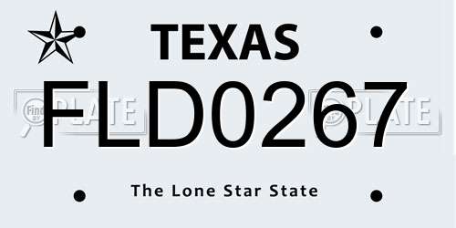 FLD0267 Texas License Plate