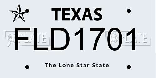 FLD1701 Texas License Plate