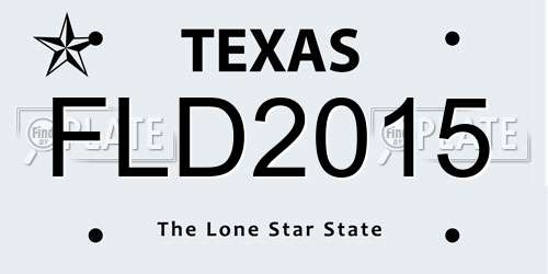 FLD2015 Texas License Plate