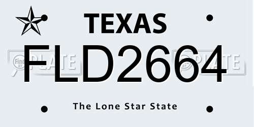 FLD2664 Texas License Plate