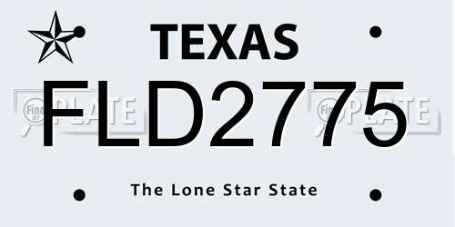 FLD2775 Texas License Plate