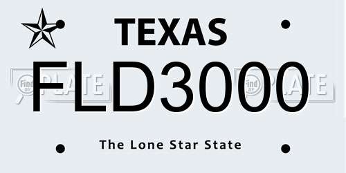 FLD3000 Texas License Plate