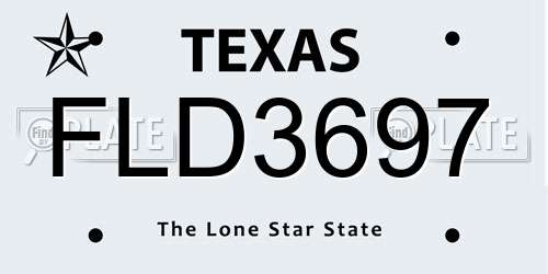 FLD3697 Texas License Plate
