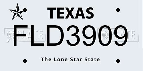 FLD3909 Texas License Plate