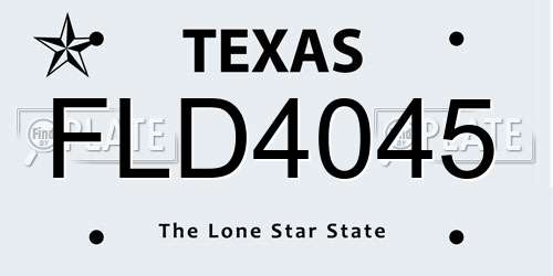 FLD4045 Texas License Plate