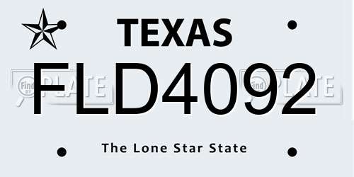 FLD4092 Texas License Plate