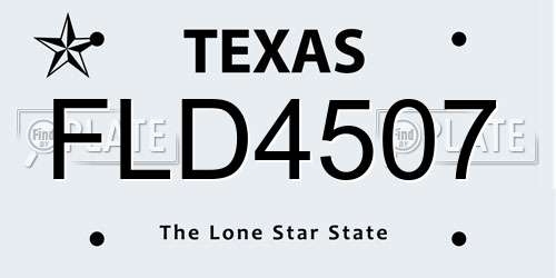 FLD4507 Texas License Plate