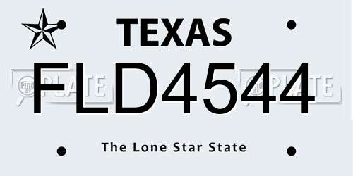 FLD4544 Texas License Plate