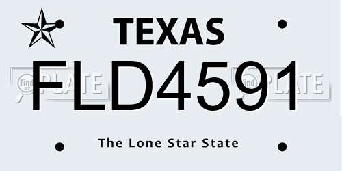 FLD4591 Texas License Plate