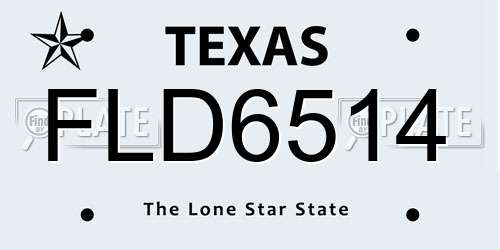 FLD6514 Texas License Plate
