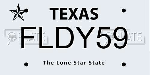 FLDY59 Texas License Plate