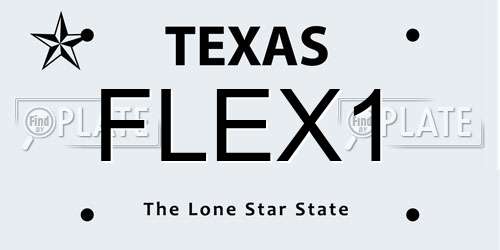 FLEX1 Texas License Plate