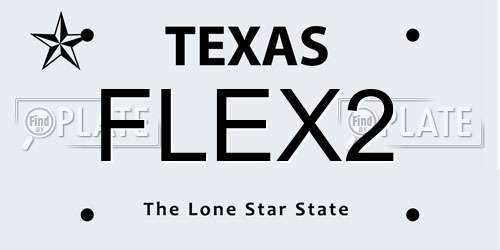 FLEX2 Texas License Plate