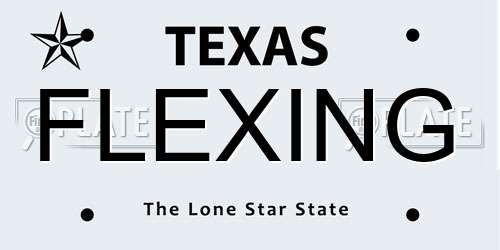 FLEXING Texas License Plate