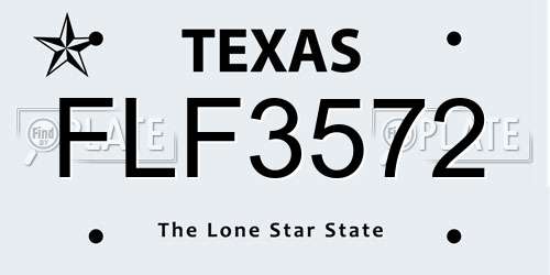 FLF3572 Texas License Plate