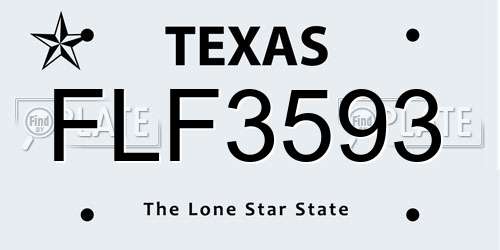 FLF3593 Texas License Plate