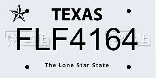 FLF4164 Texas License Plate