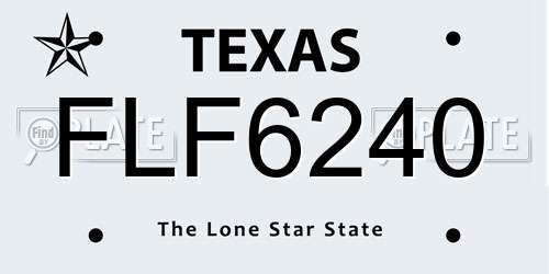 FLF6240 Texas License Plate