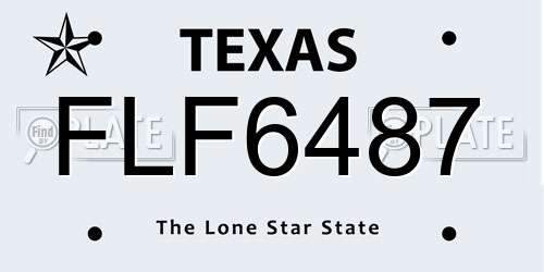 FLF6487 Texas License Plate