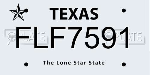 FLF7591 Texas License Plate