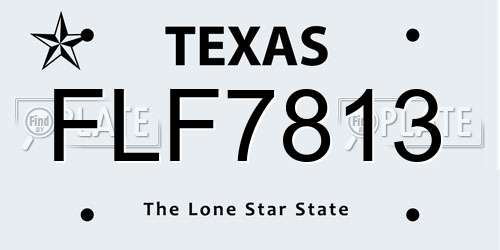 FLF7813 Texas License Plate