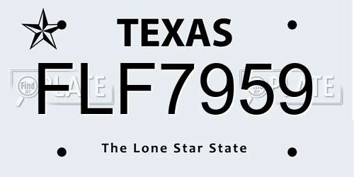 FLF7959 Texas License Plate