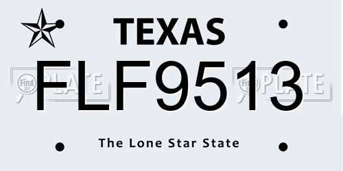 FLF9513 Texas License Plate