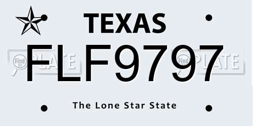 FLF9797 Texas License Plate